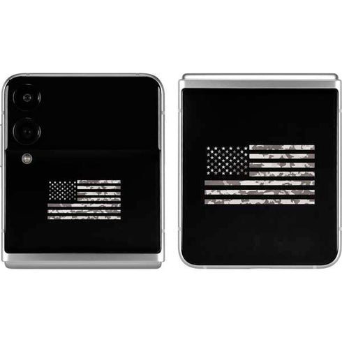 Black and White Camo American Flag Galaxy Z Flip4 5G Skin